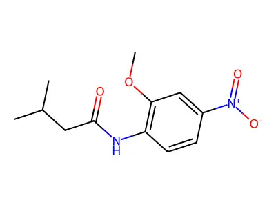 N-(2-methoxy-4-nitrophenyl)-3-methylbutanamide structure