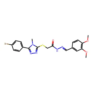 2-[[5-(4-Bromophenyl)-4-methyl-4H-1,2,4-triazol-3-yl]thio]acetic acid 2-[(3,4-dimethoxyphenyl)methylene]hydrazide structure