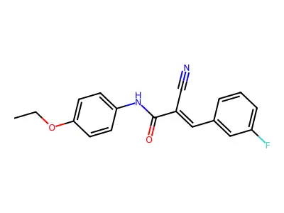 2-cyano-N-(4-ethoxyphenyl)-3-(3-fluorophenyl)prop-2-enamide structure