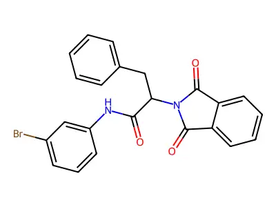 N-(3-bromophenyl)-2-(1,3-dioxo-1,3-dihydro-2H-isoindol-2-yl)-3-phenylpropanamide structure