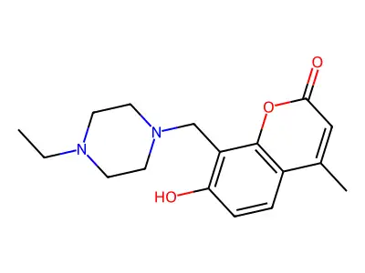 8-[(4-ethylpiperazin-1-yl)methyl]-7-hydroxy-4-methyl-2H-chromen-2-one structure