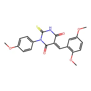 (5Z)-5-[(2,5-dimethoxyphenyl)methylidene]-1-(4-methoxyphenyl)-2-sulfanylidene-1,3-diazinane-4,6-dione structure