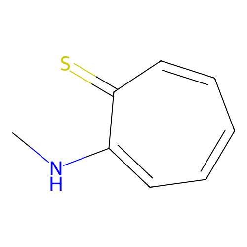2-(Methylamino)cyclohepta-2,4,6-triene-1-thione structure