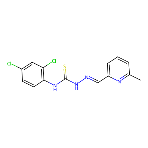 (2E)-N-(2,4-dichlorophenyl)-2-[(6-methylpyridin-2-yl)methylidene]hydrazinecarbothioamide structure