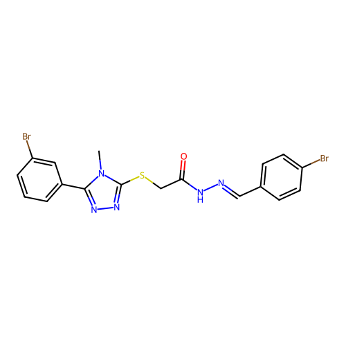 (E)-N'-(4-bromobenzylidene)-2-((5-(3-bromophenyl)-4-methyl-4H-1,2,4-triazol-3-yl)thio)acetohydrazide structure