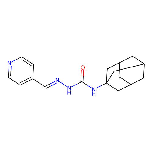 1-(1-adamantyl)-3-[(E)-pyridin-4-ylmethylideneamino]urea structure