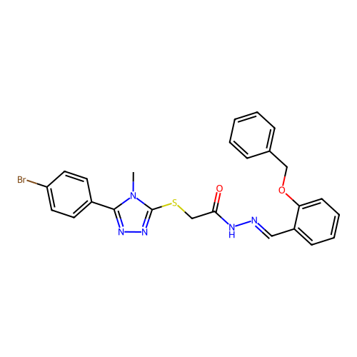 (E)-N'-(2-(benzyloxy)benzylidene)-2-((5-(4-bromophenyl)-4-methyl-4H-1,2,4-triazol-3-yl)thio)acetohydrazide structure