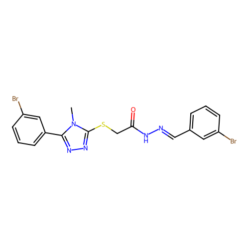 (E)-N'-(3-bromobenzylidene)-2-((5-(3-bromophenyl)-4-methyl-4H-1,2,4-triazol-3-yl)thio)acetohydrazide structure