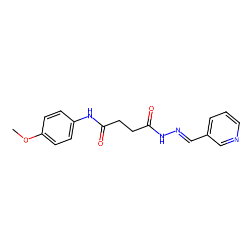N-(4-methoxyphenyl)-N'-[(E)-pyridin-3-ylmethylideneamino]butanediamide structure