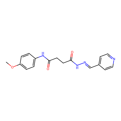 N-(4-methoxyphenyl)-4-oxo-4-[(2E)-2-(pyridin-4-ylmethylidene)hydrazinyl]butanamide structure
