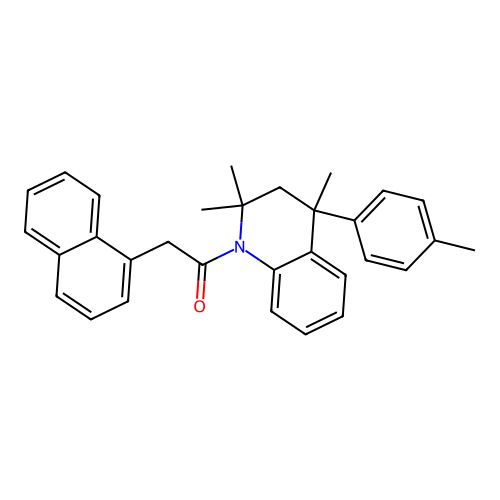 2-naphthalen-1-yl-1-[2,2,4-trimethyl-4-(4-methylphenyl)-3H-quinolin-1-yl]ethanone structure