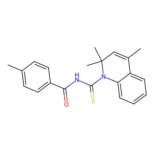 4-methyl-N-[(2,2,4-trimethylquinolin-1(2H)-yl)carbonothioyl]benzamide structure