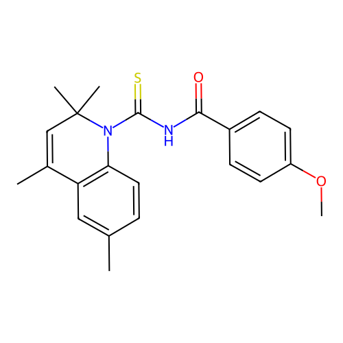 4-methoxy-N-[(2,2,4,6-tetramethylquinolin-1(2H)-yl)carbonothioyl]benzamide structure