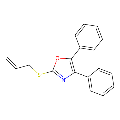 4,5-Diphenyl-2-(prop-2-en-1-ylsulfanyl)-1,3-oxazole structure