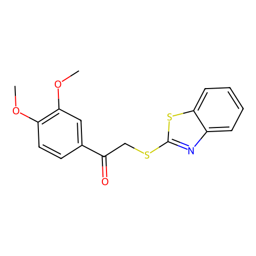 2-(1,3-Benzothiazol-2-ylthio)-1-(3,4-dimethoxyphenyl)ethanone structure