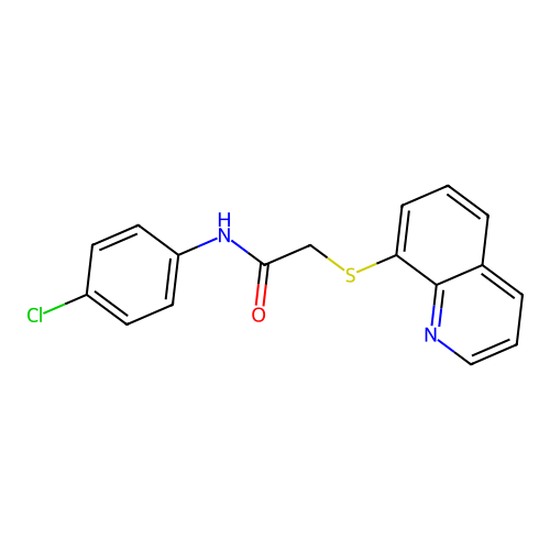 N-(4-chlorophenyl)-2-(quinolin-8-ylsulfanyl)acetamide structure