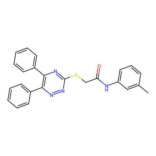 2-((5,6-Diphenyl-1,2,4-triazin-3-YL)thio)-N-(3-methylphenyl)acetamide structure