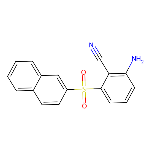 2-Amino-6-(naphthalene-2-sulfonyl)benzonitrile structure
