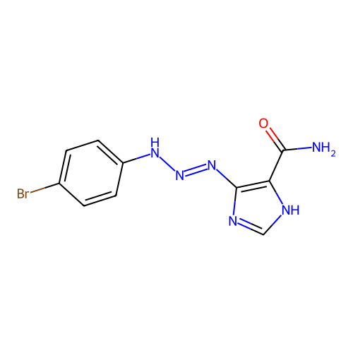 4-[(4-bromoanilino)diazenyl]-1H-imidazole-5-carboxamide structure
