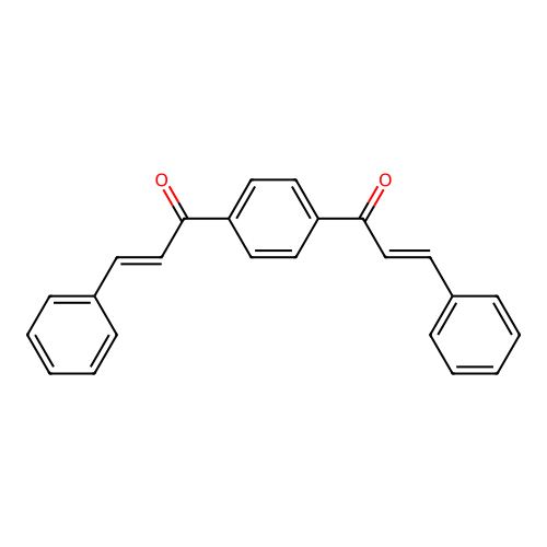 (E)-3-phenyl-1-[4-[(E)-3-phenylprop-2-enoyl]phenyl]prop-2-en-1-one structure