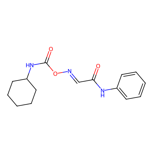 (2E)-2-{[(cyclohexylcarbamoyl)oxy]imino}-N-phenylethanamide structure