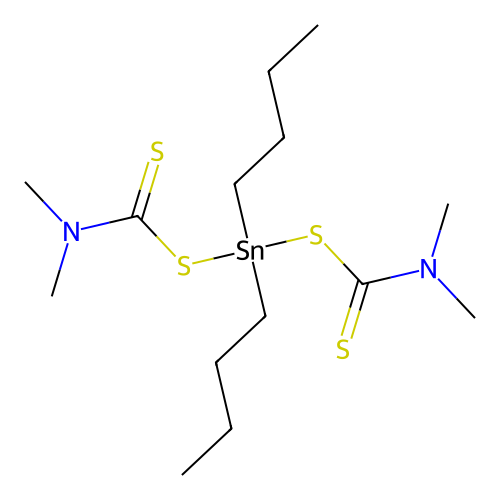 Tin, dibutylbis(dimethylcarbamodithioato-S,S')- structure