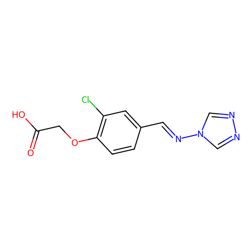 2-[2-chloro-4-[(E)-1,2,4-triazol-4-yliminomethyl]phenoxy]acetic acid structure