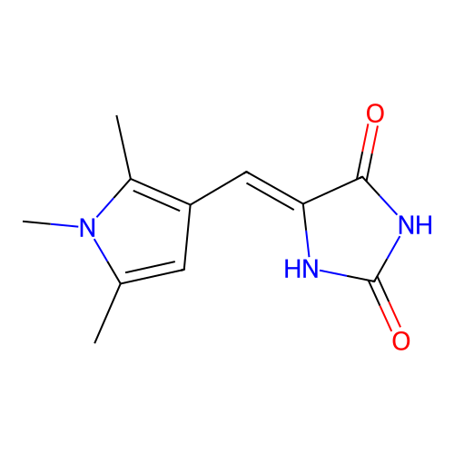 5-[(1,2,5-Trimethylpyrrol-3-yl)methylidene]imidazolidine-2,4-dione structure