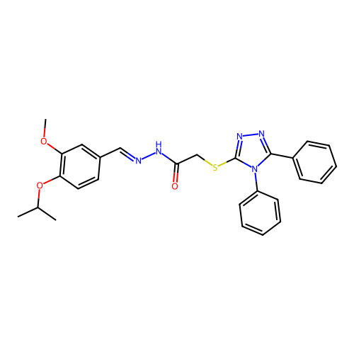 (E)-2-((4,5-diphenyl-4H-1,2,4-triazol-3-yl)thio)-N'-(4-isopropoxy-3-methoxybenzylidene)acetohydrazide structure