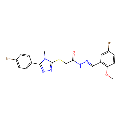 C19H17Br2N5O2S structure