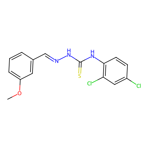 (2E)-N-(2,4-dichlorophenyl)-2-(3-methoxybenzylidene)hydrazinecarbothioamide structure