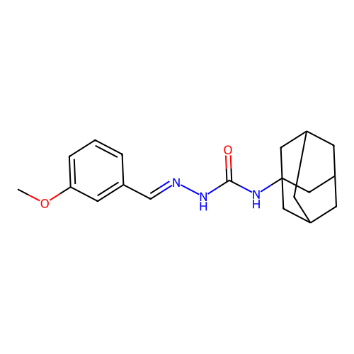 N-[(1E)-2-(3-methoxyphenyl)-1-azavinyl](adamantanylamino)carboxamide structure