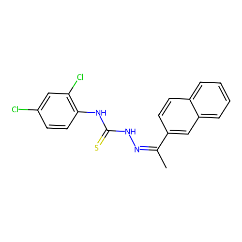 1-(2,4-dichlorophenyl)-3-[(Z)-1-naphthalen-2-ylethylideneamino]thiourea structure