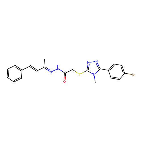 (E)-2-((5-(4-bromophenyl)-4-methyl-4H-1,2,4-triazol-3-yl)thio)-N'-((E)-4-phenylbut-3-en-2-ylidene)acetohydrazide structure