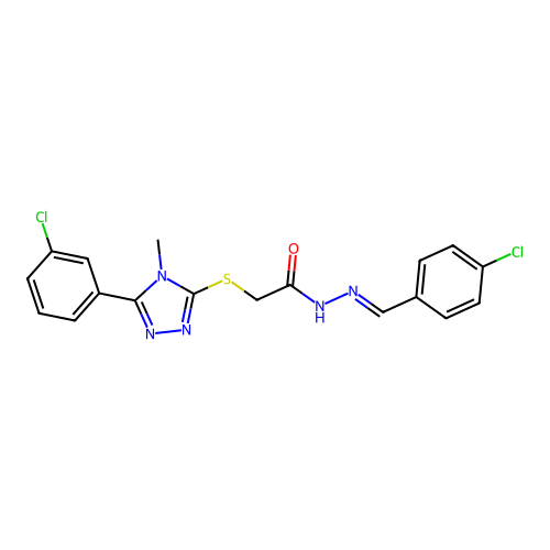 C18H15Cl2N5OS structure