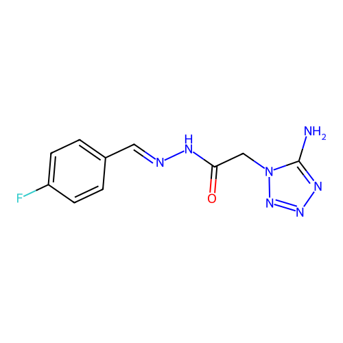 2-(5-amino-1H-tetrazol-1-yl)-N'-[(E)-(4-fluorophenyl)methylidene]acetohydrazide structure