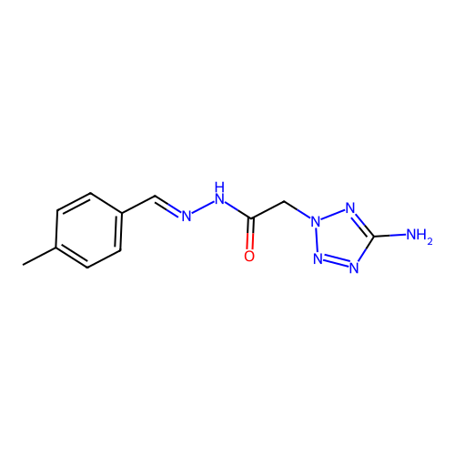 2-(5-amino-2H-tetrazol-2-yl)-N'-[(E)-(4-methylphenyl)methylidene]acetohydrazide structure