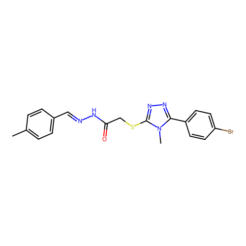 2-[[5-(4-bromophenyl)-4-methyl-1,2,4-triazol-3-yl]sulfanyl]-N-[(E)-(4-methylphenyl)methylideneamino]acetamide structure