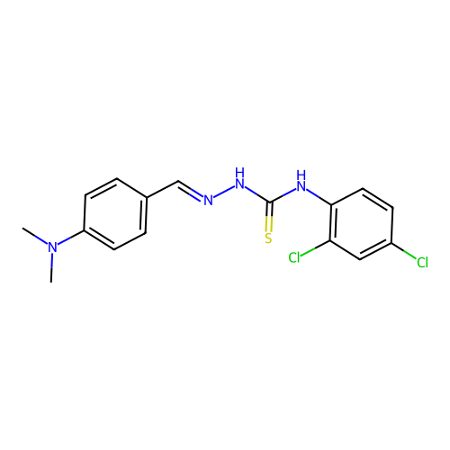 (2E)-N-(2,4-dichlorophenyl)-2-[4-(dimethylamino)benzylidene]hydrazinecarbothioamide structure
