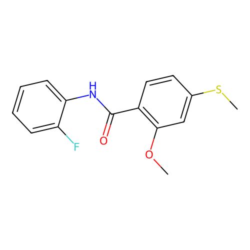 N-(2-fluorophenyl)-2-methoxy-4-(methylsulfanyl)benzamide structure