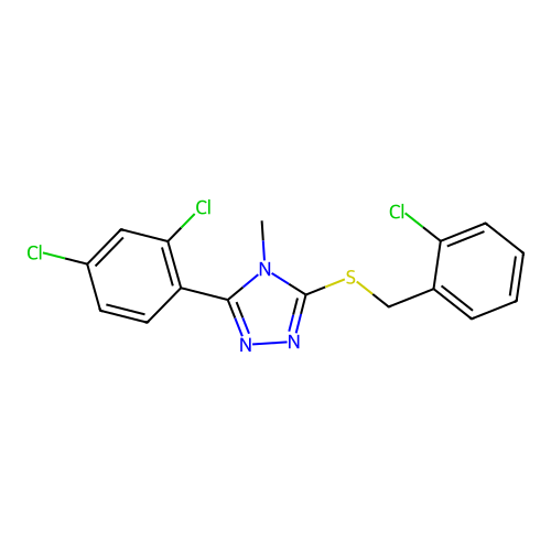 3-(2,4-Dichlorophenyl)-5-[(2-chlorophenyl)methylthio]-4-methyl-1,2,4-triazole structure