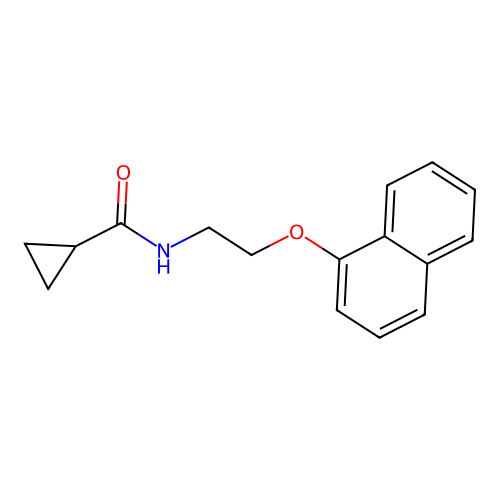 N-[2-(1-naphthyloxy)ethyl]cyclopropanecarboxamide structure