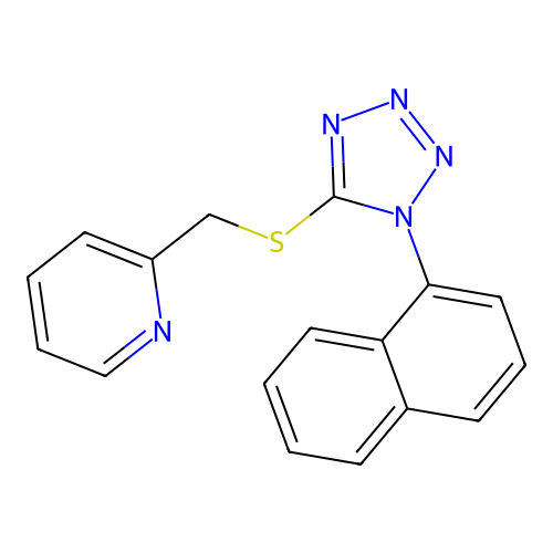 2-[(1-Naphthalen-1-yltetrazol-5-yl)sulfanylmethyl]pyridine structure