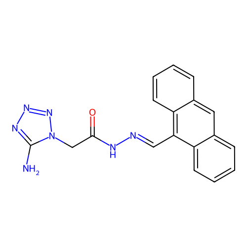 2-(5-amino-1H-tetrazol-1-yl)-N'-[(E)-anthracen-9-ylmethylidene]acetohydrazide structure