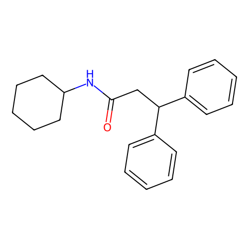 N-cyclohexyl-3,3-diphenylpropanamide structure