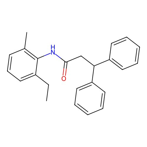 N-(2-ethyl-6-methylphenyl)-3,3-diphenylpropanamide structure