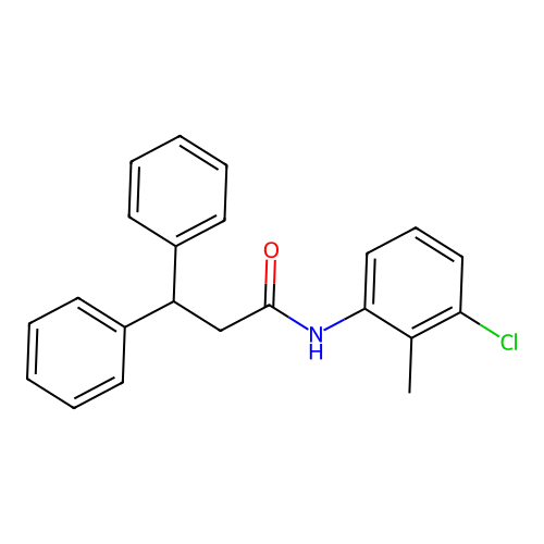 N-(3-chloro-2-methylphenyl)-3,3-diphenylpropanamide structure