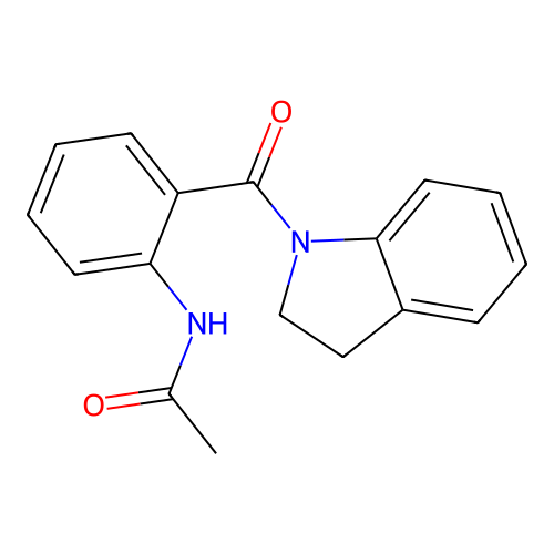 N-[2-[2,3-dihydroindol-1-yl(oxo)methyl]phenyl]acetamide structure