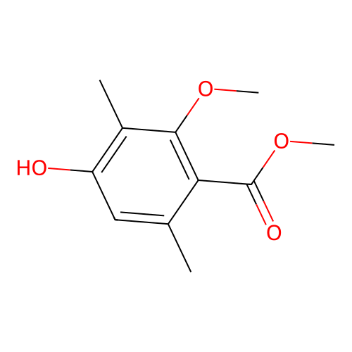 Benzoic acid, 4-hydroxy-2-methoxy-3,6-dimethyl-, methyl ester structure