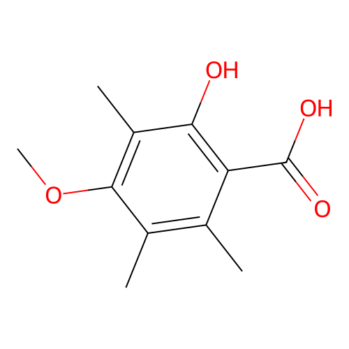 Benzoic acid, 2-hydroxy-4-methoxy-3,5,6-trimethyl- structure